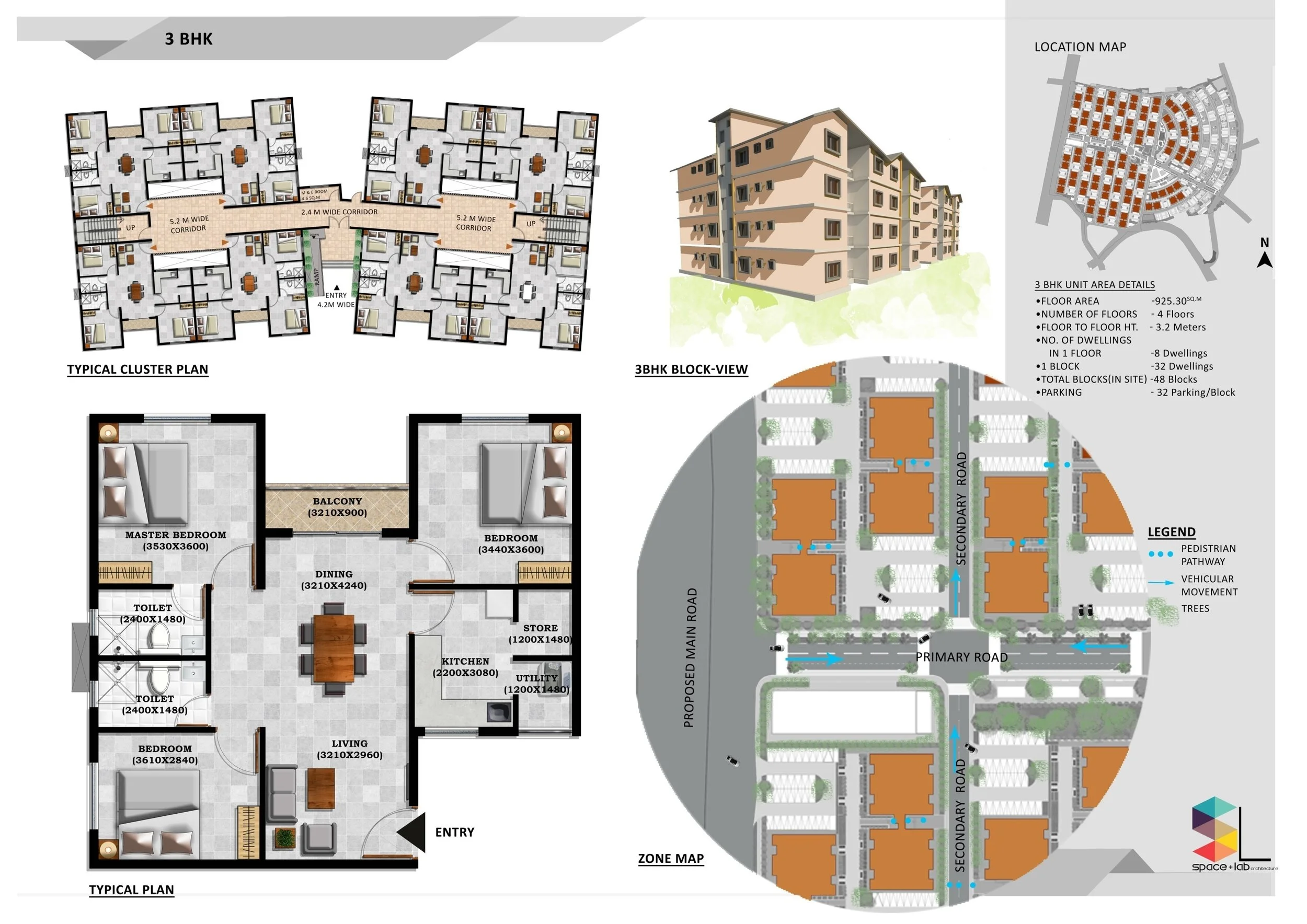 3 BHK UNIT PLAN