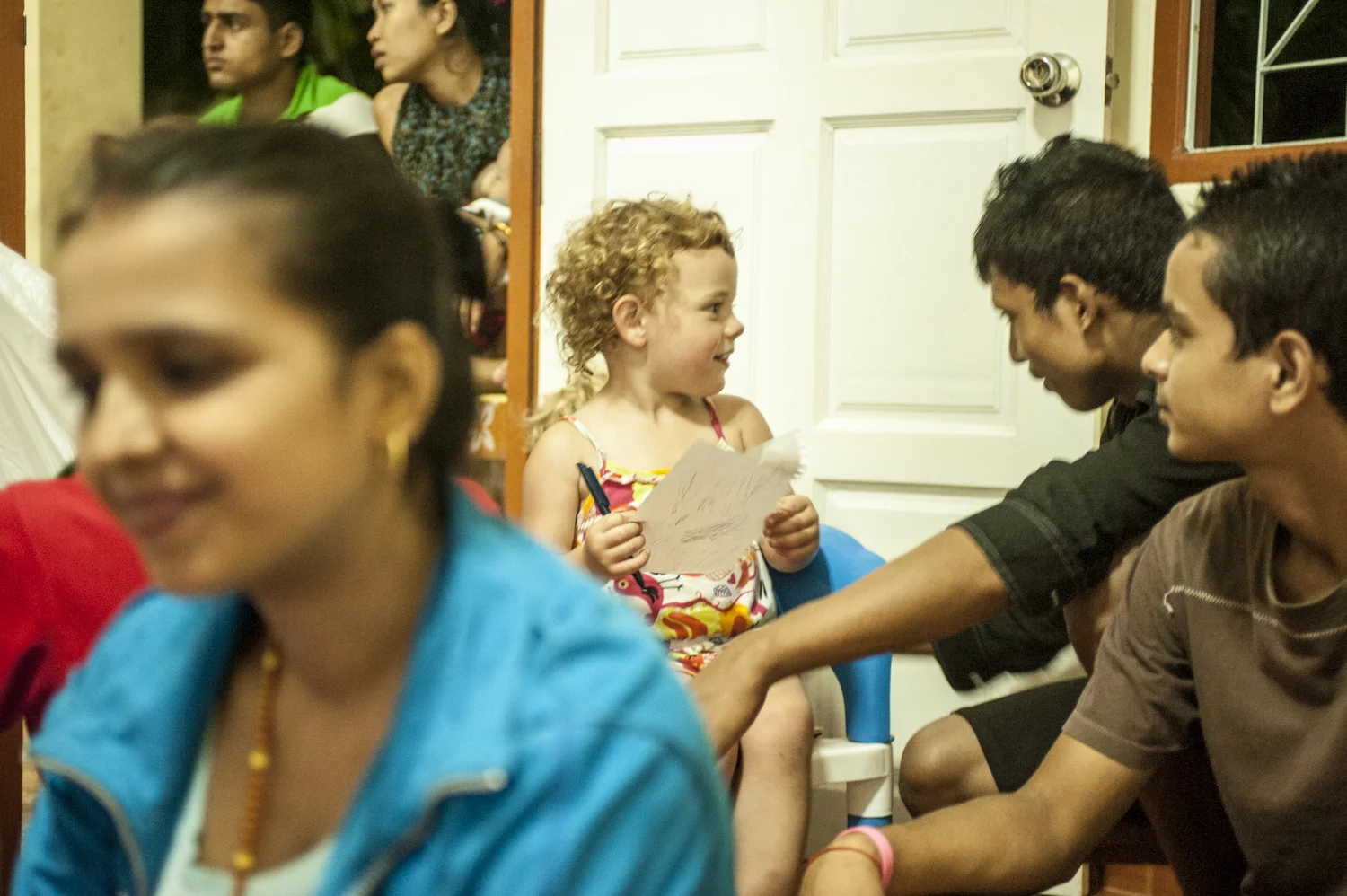 Everyone helped to entertain the kids as the hours ticked on.