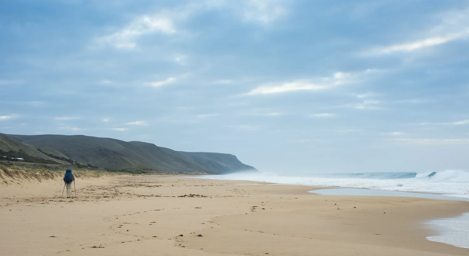 Start of day two... just some ultra soft sand for a few kilometres. 