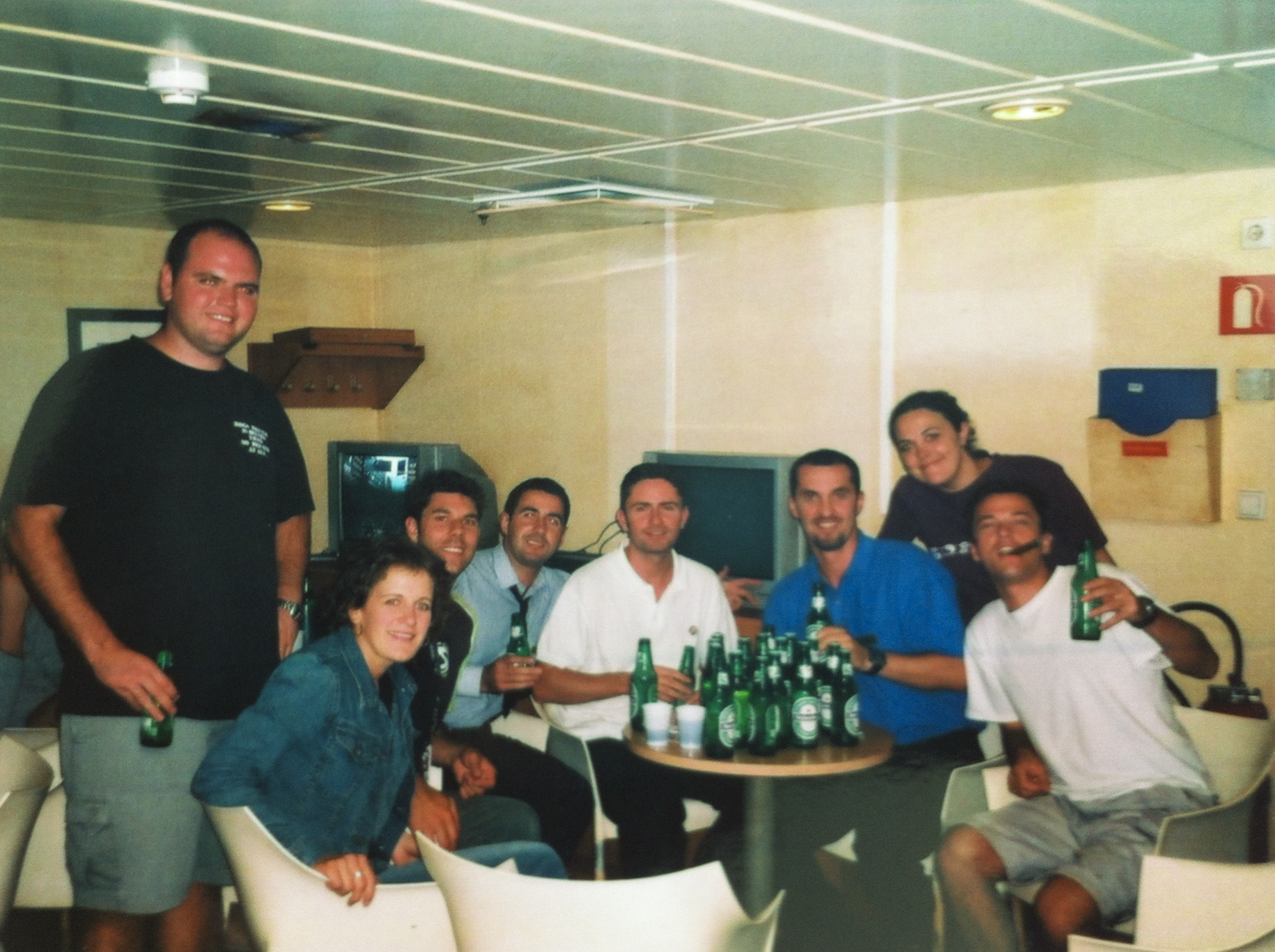 The staff and crew bar... not quite as glamorous as the ones above water level. From memory, we were only meant to have a maximum of two beers per person per day... made sure we cleared the table often. 
