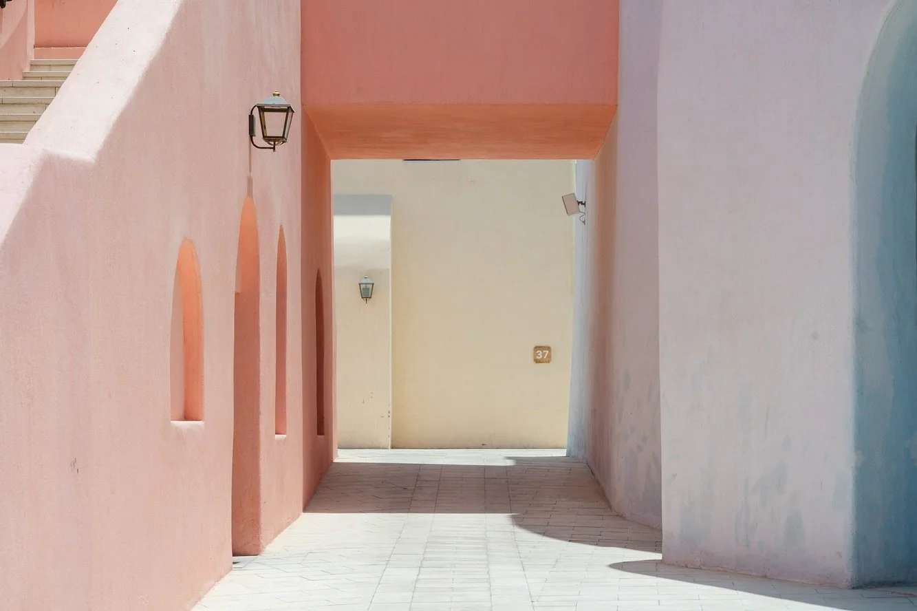 Mina District, Doha - 43&deg; heat, not a person in sight&hellip; except Dad and I, melting, and the cameras on each corner watching our every move. The buildings were colourful and beautiful enough to distract me from the sweat poring down my legs a