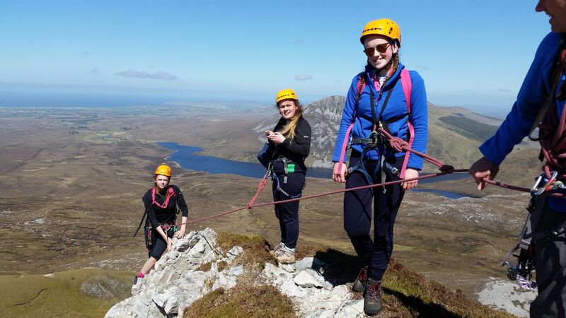 members of the Irish Girl Guides Senior Branch roped up for scrambling on the North Ridge of Errigal. Photo Anne McPartland.jpg