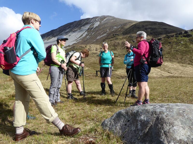Muckish Gap group – Trish Walsh from Petersburg OETC in Galway led a geological walk for Women with Altitude participants on Muckish, the group is pictured at Muckish Gap before their climb. The granite.jpg