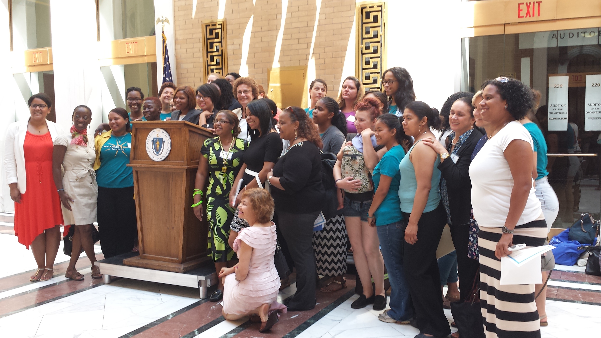 Coalition members after the signing of the bill.