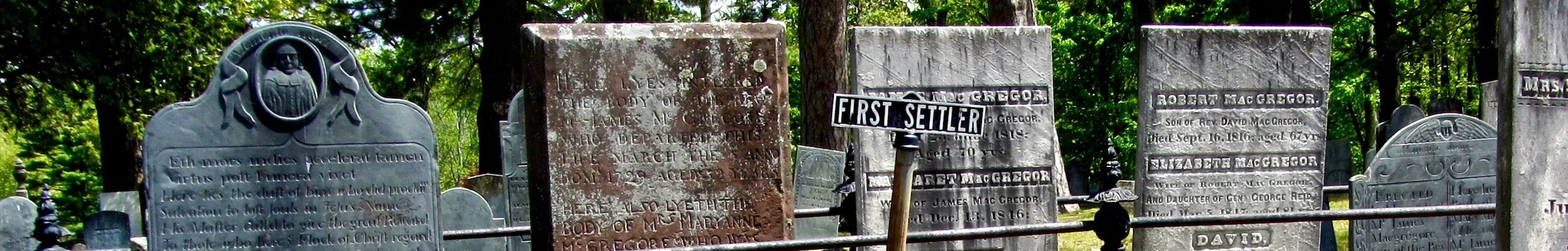 The First Settlers plot in Forest Hill Cemetery.