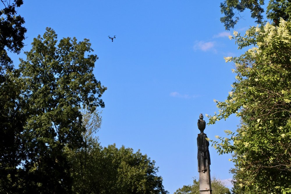  The drone above the Cemetery. 