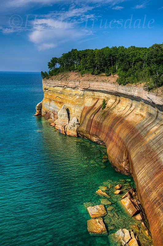 MI#037 "Pictured Rocks Near Miner's Castle, Lake Superior"