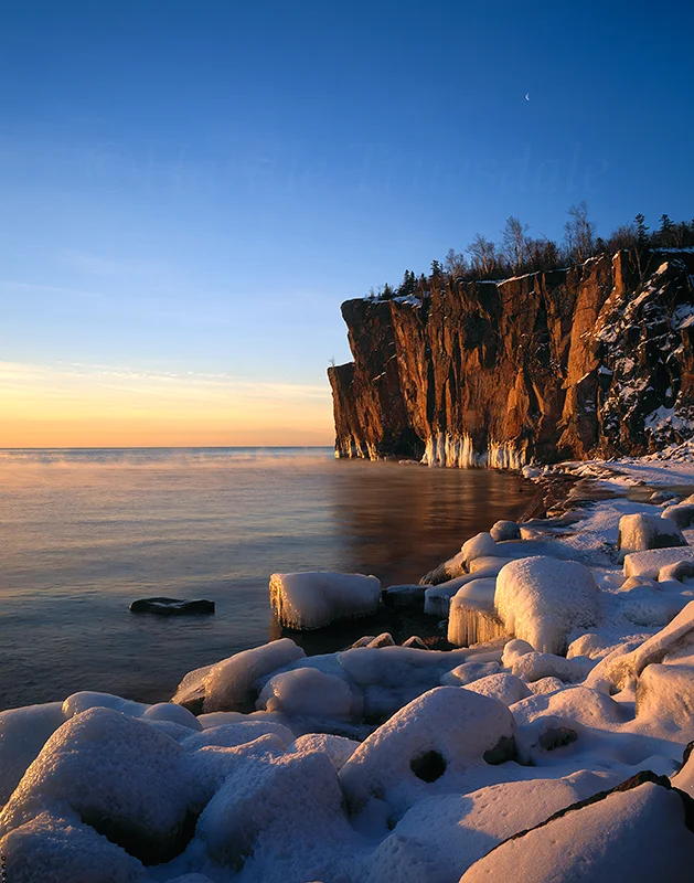 MN#102 "Frozen Shoreline, Palisade Head, Lake Superior"