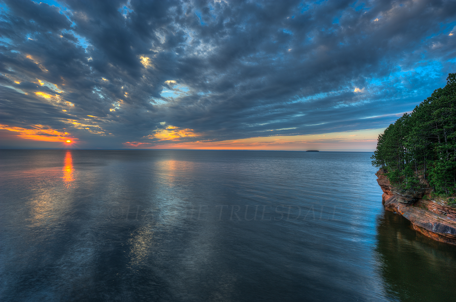  WI#032 "Sunset,&nbsp; Mawikwe Bay, Apostle Islands, Lake Superior"  