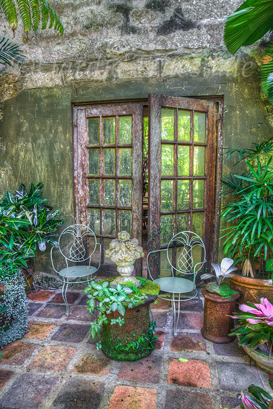 Barb#002 "Courtyard, Hunte's Gardens, Barbados"