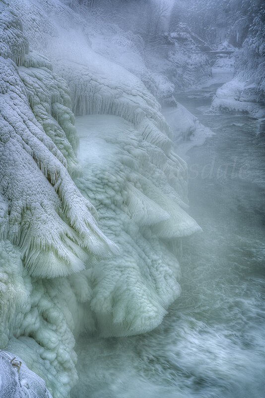 WNY#071 Icewall and Mist, Letchworth State Park, NY
