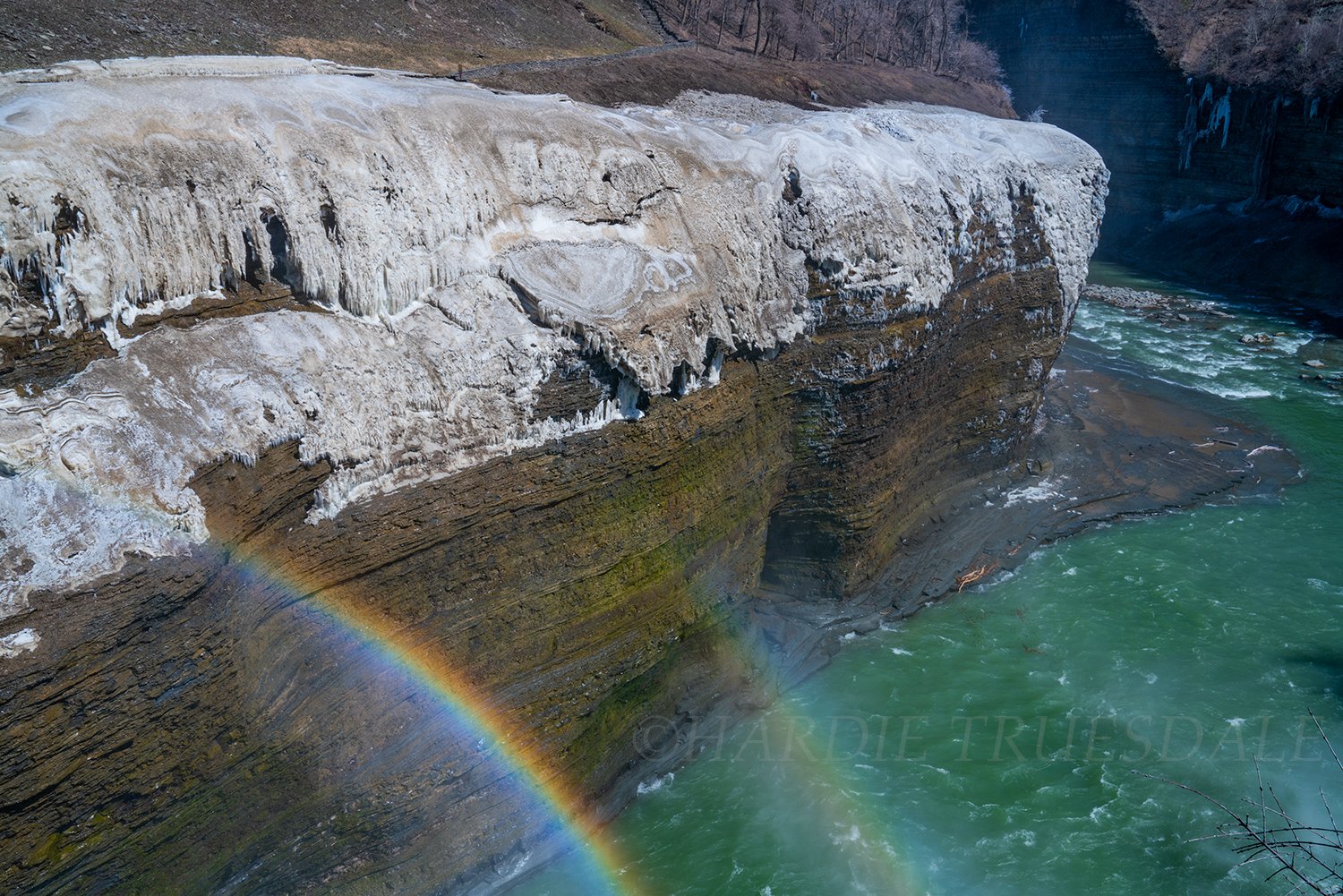 WNY#78 Winter Rainbow, Middle Falls Gorge, Letchworth State Park