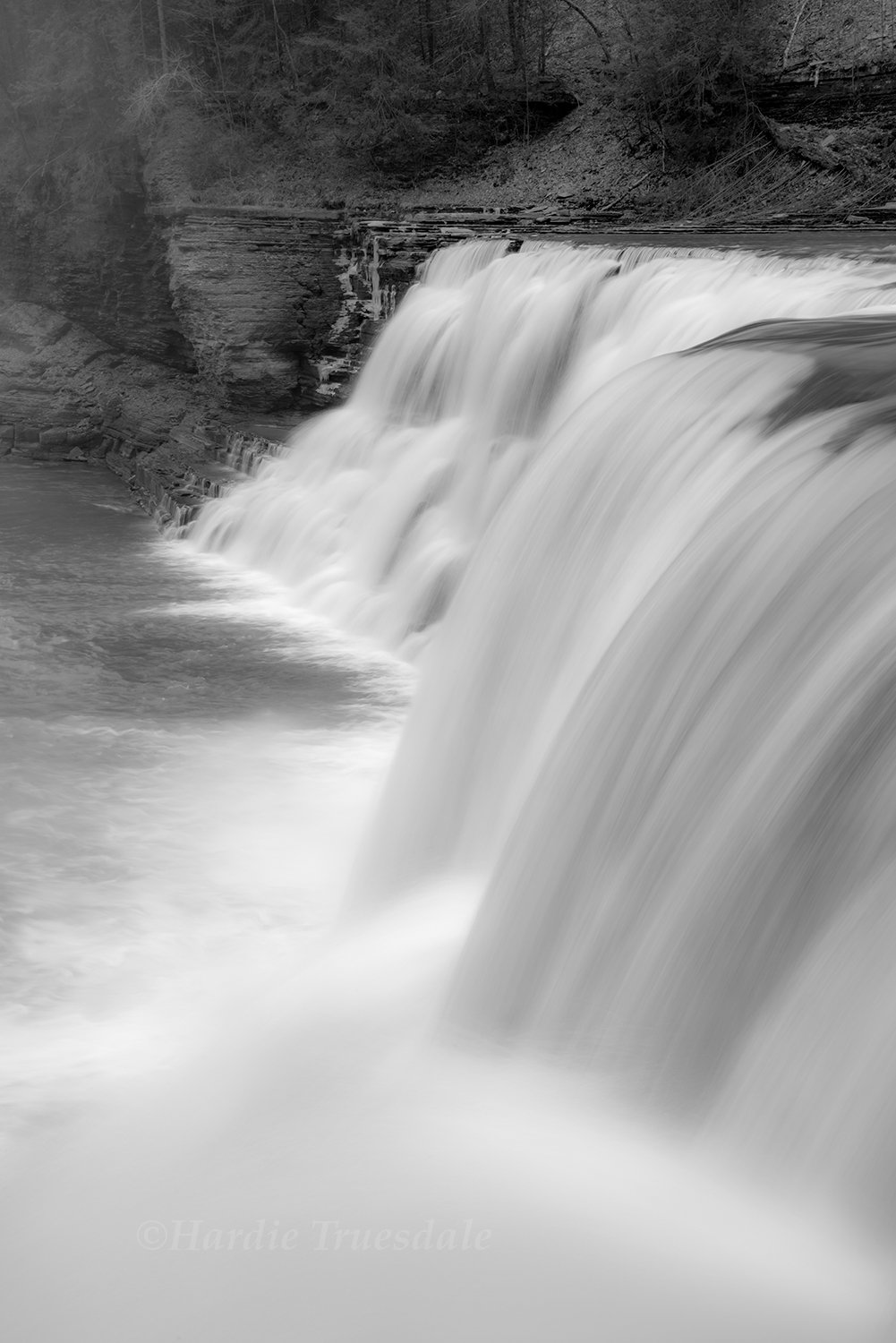 WNY#90 Angelic Lower Falls (BW), Letchworth State Park