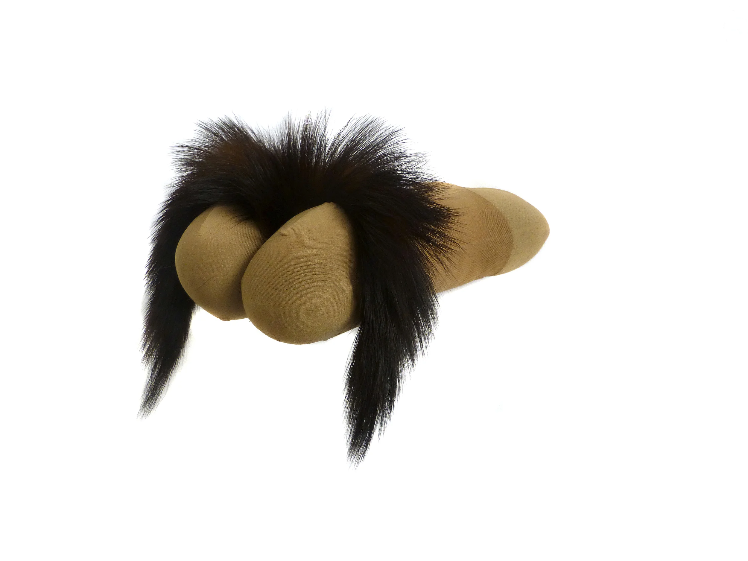 Nr.20, Surgical Stocking, sheep`s wool,fox fur, needled, 12x20x16 cm