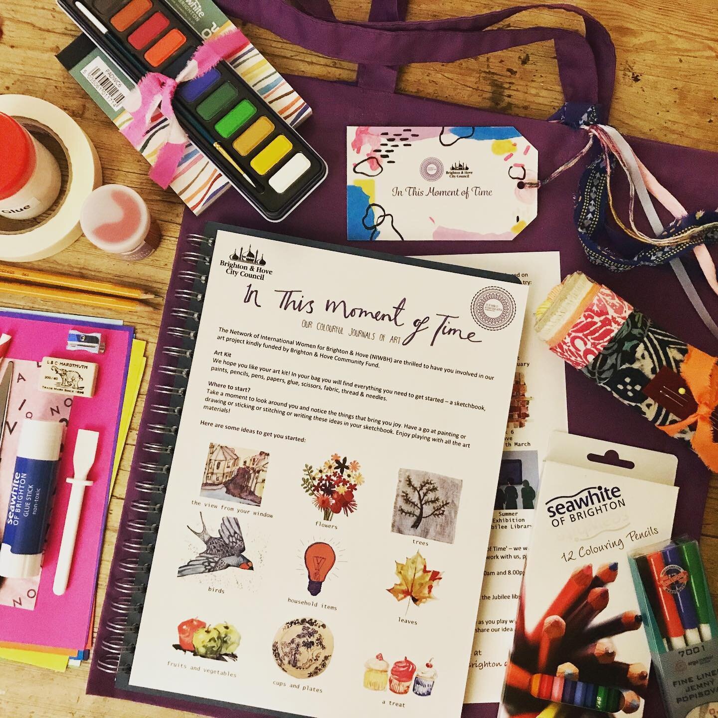 Colourful bags of art materials &amp; activities going out to the members of #NIWBH (NIWBH.org) Loved putting these kits together with the talented @abigail.leeks @_lucy_ferguson_ and the hard working voluntary team at the Network who delivered them.