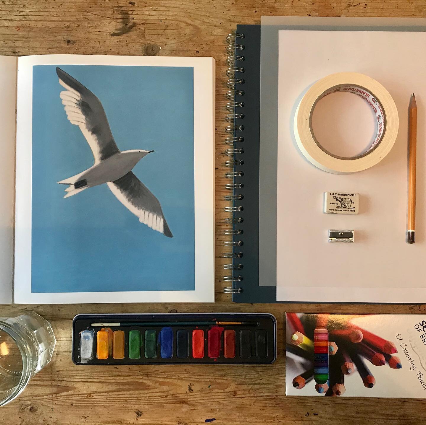 There was something very calming about setting up this activity and tracing the outline of this seagull over and over again.. Putting together a series of video tutorials with @abigail.leeks &amp; @_lucy_ferguson_  for NIWBH.org. Picturing a beautifu