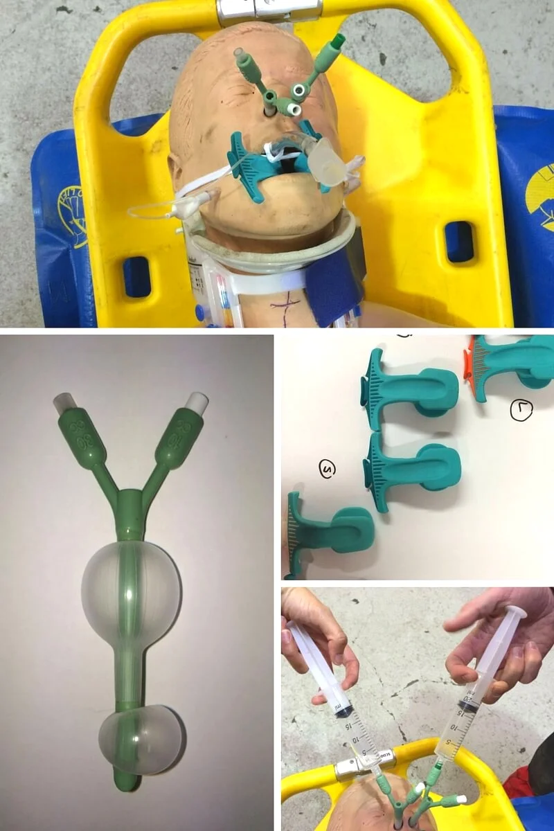 An Epistat (bottom-left) and bite blocks (middle-right). Source: RCEM Learning
