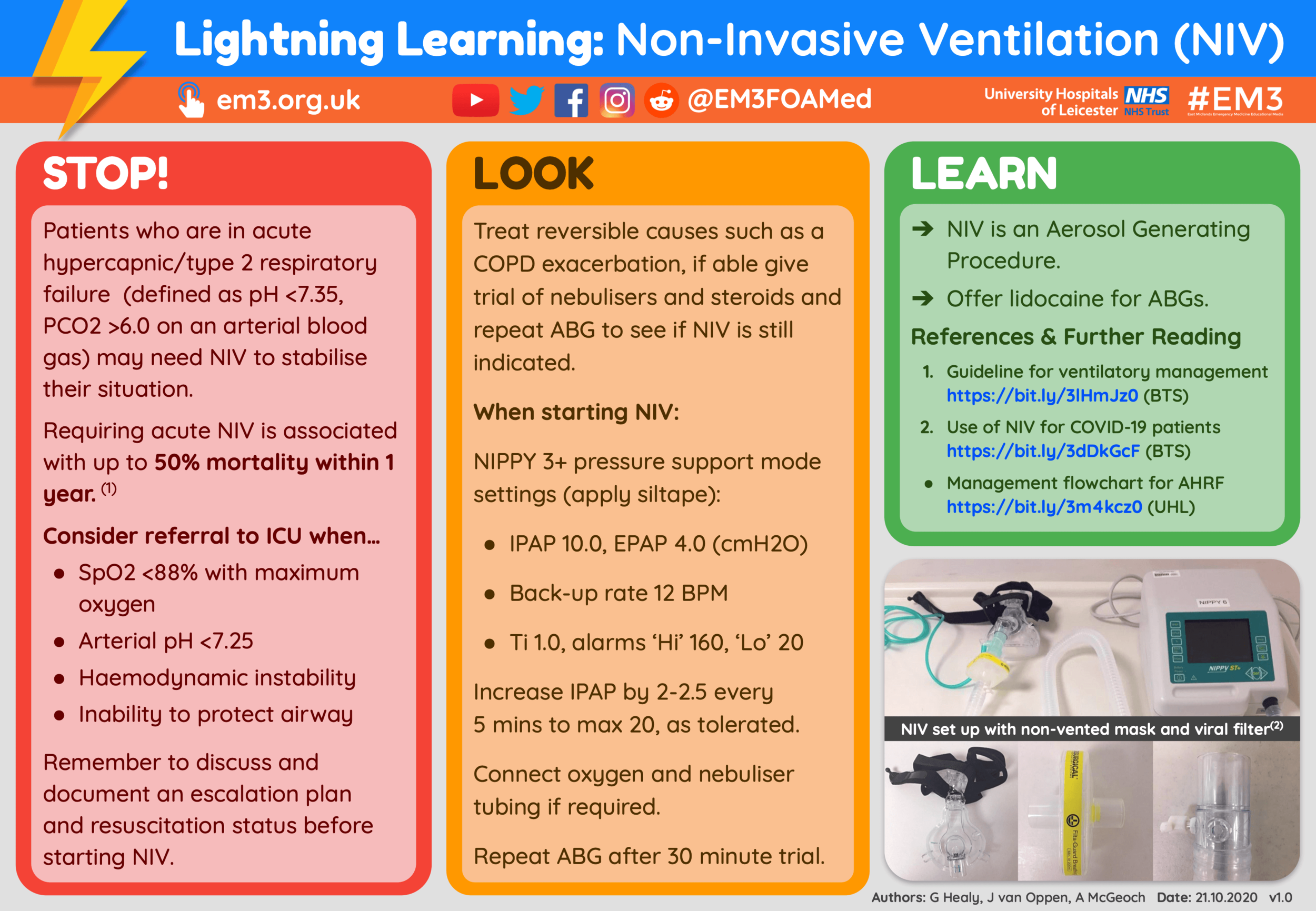 Lightning Learning: Non Invasive Ventilation (NIV) EM3