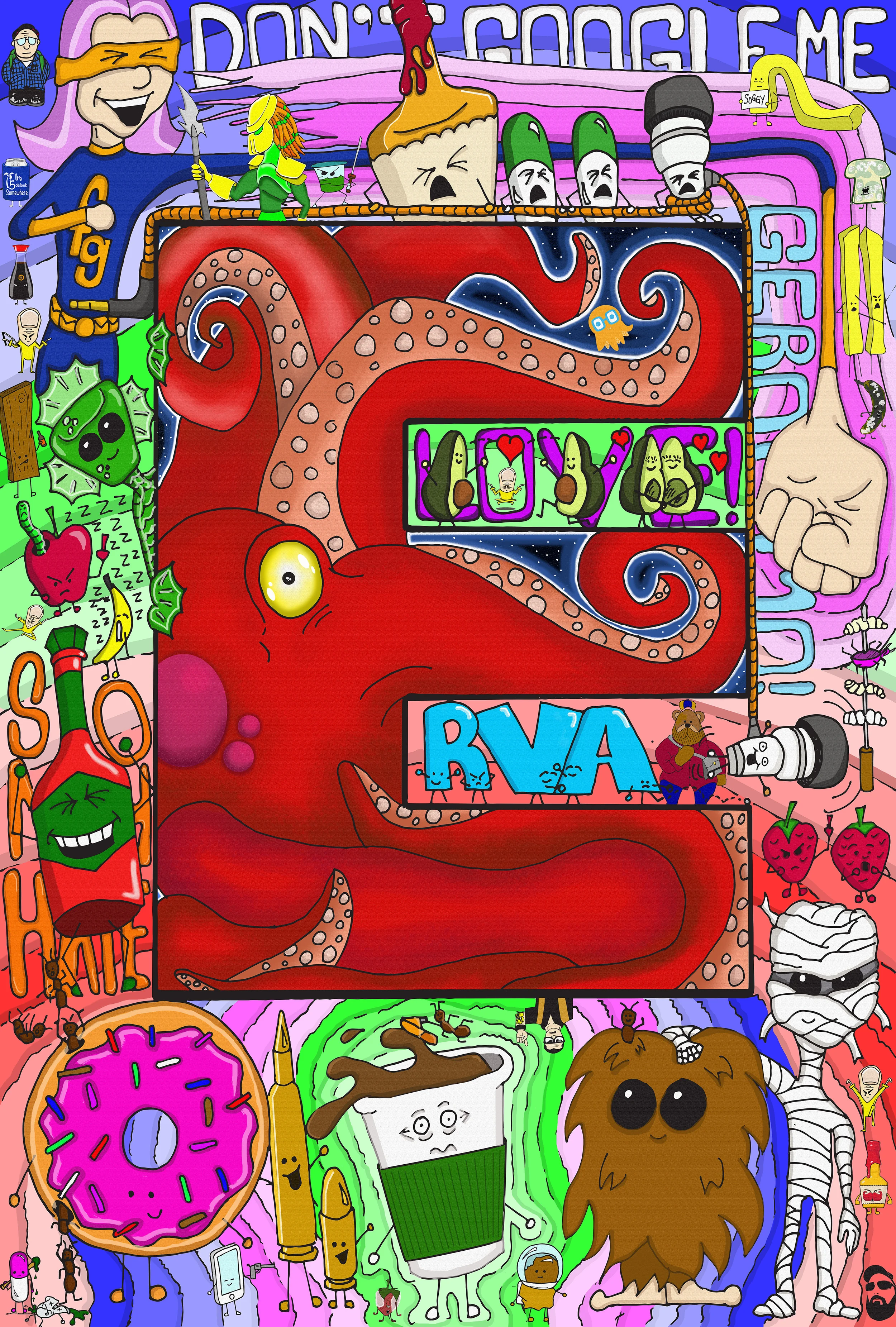 Title: "EEEEeeeeeeeeee" Artist: Ray Tolbert Medium: Illustration, Pencil & Pen, Photoshop I've doodled my way through every class, meeting and phone call over 45 seconds. My doodles have frustrated teachers, gotten me fired from jobs and impressed zero girls in high school.