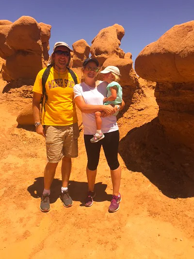 Me, Marathon Girl, and one camera shy kid. Goblin Valley State Park, Utah.