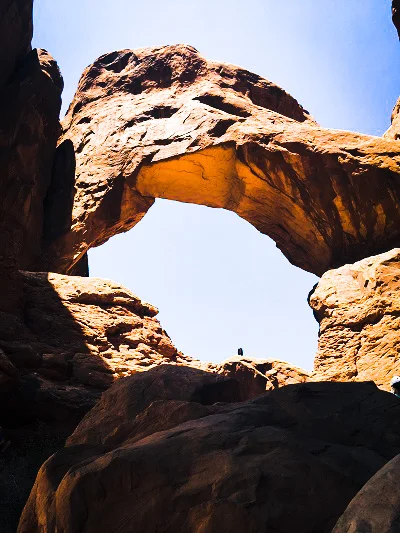 If you look really close, you can see the head of one of my kids hiking around Arches National Park, Utah.