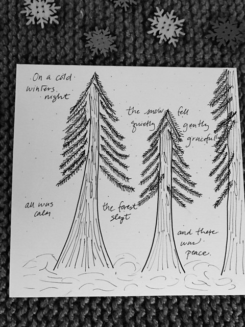 Here's my doodle from yesterday... Ponderosa Pines from the Payette National Forest near McCall, ID
