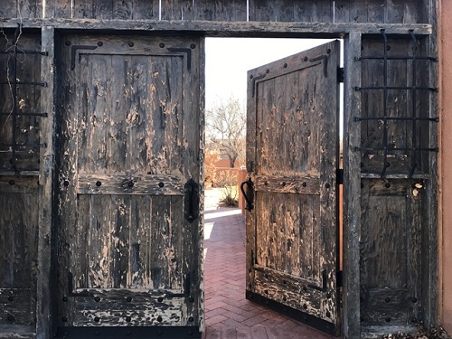 An intriguing door to a New Mexico home