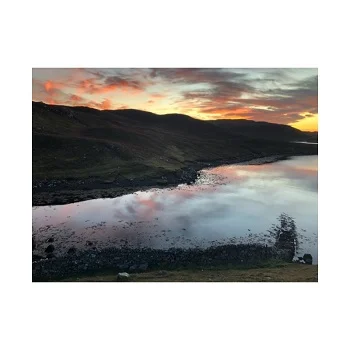 Sunset at Mavis Grind, Shetland, UK