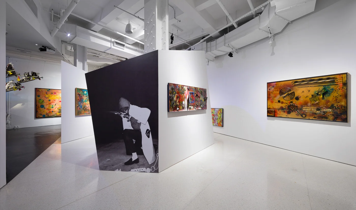 Photo: Lance Brewer. Exhibition view of RAMMELLZEE: Racing For Thunder. Courtesy of Red Bull Arts New York. All artwork © 2018 The Rammellzee Estate