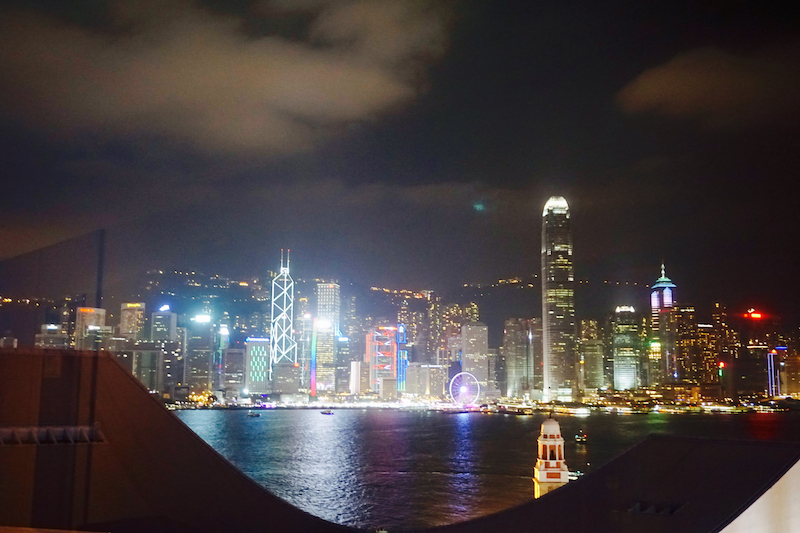 Hong Kong Skyline from harbor view room at the Salisbury Y.