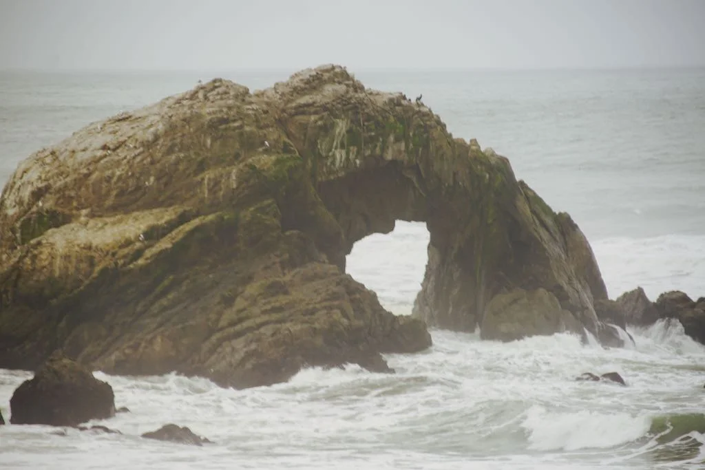 taken at the cliff house in San Francisco. At this angle the opening in the rock makes a heart shape.