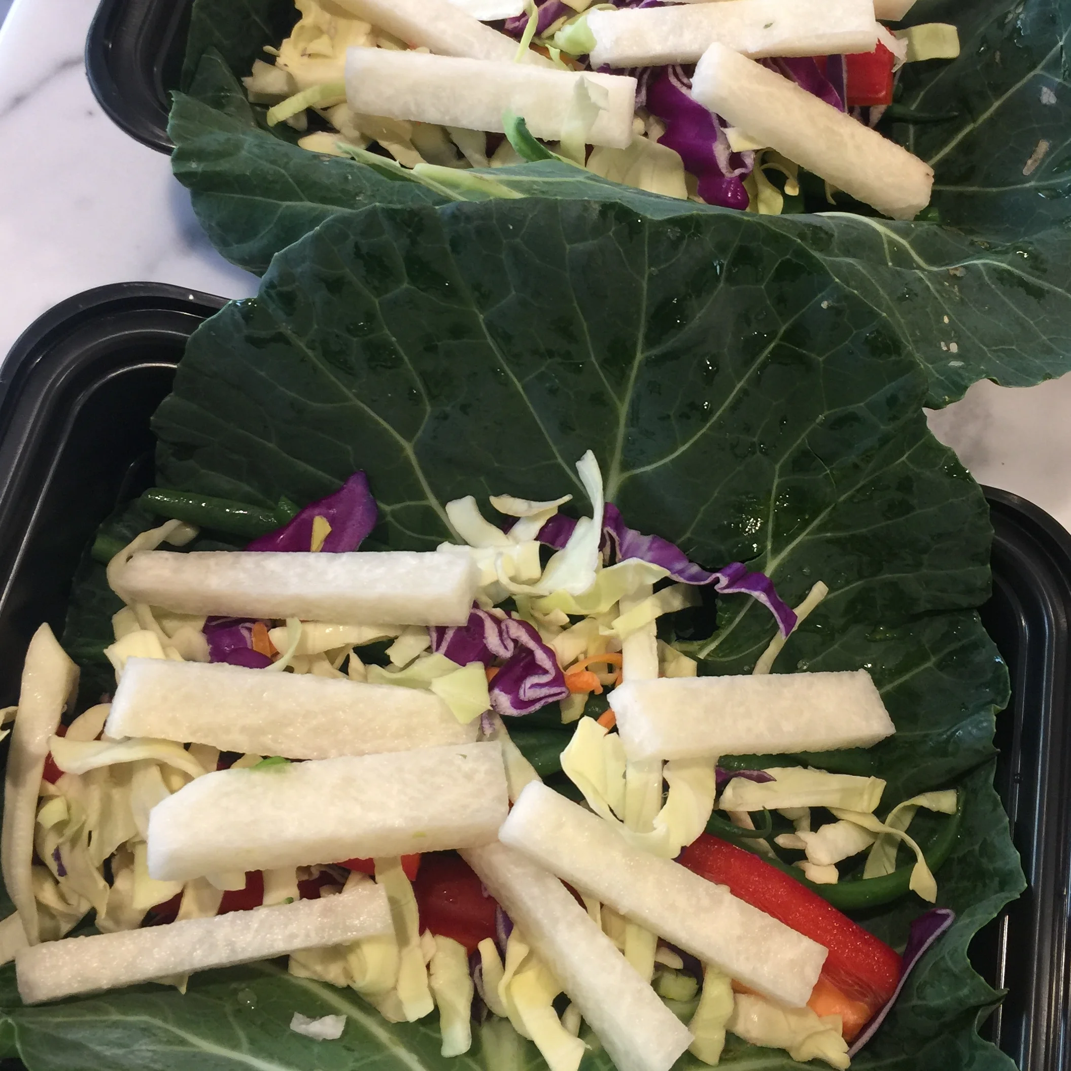 Collard Green Salad Wraps