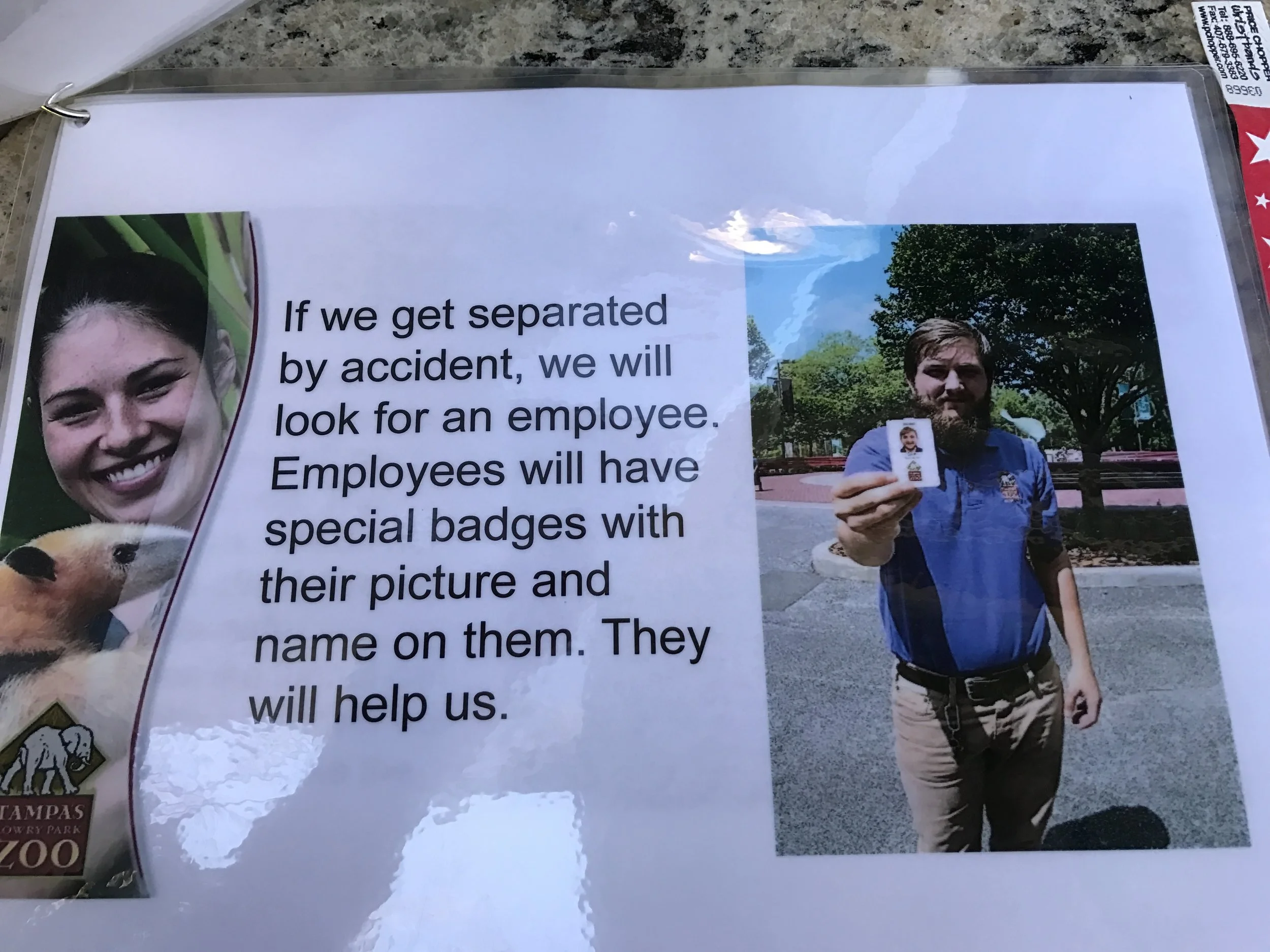 In case you get separated from your group...