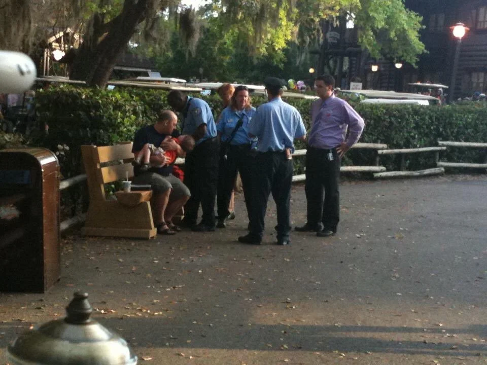 Being checked out by an EMT at Walt Disney World's Fort Wilderness Resort