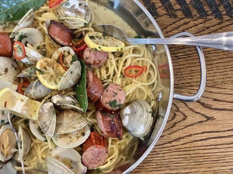 Thompson Island Brewing Company, which will open this fall, will feature foods that pair well with beer, such as pasta with clams and sausage.