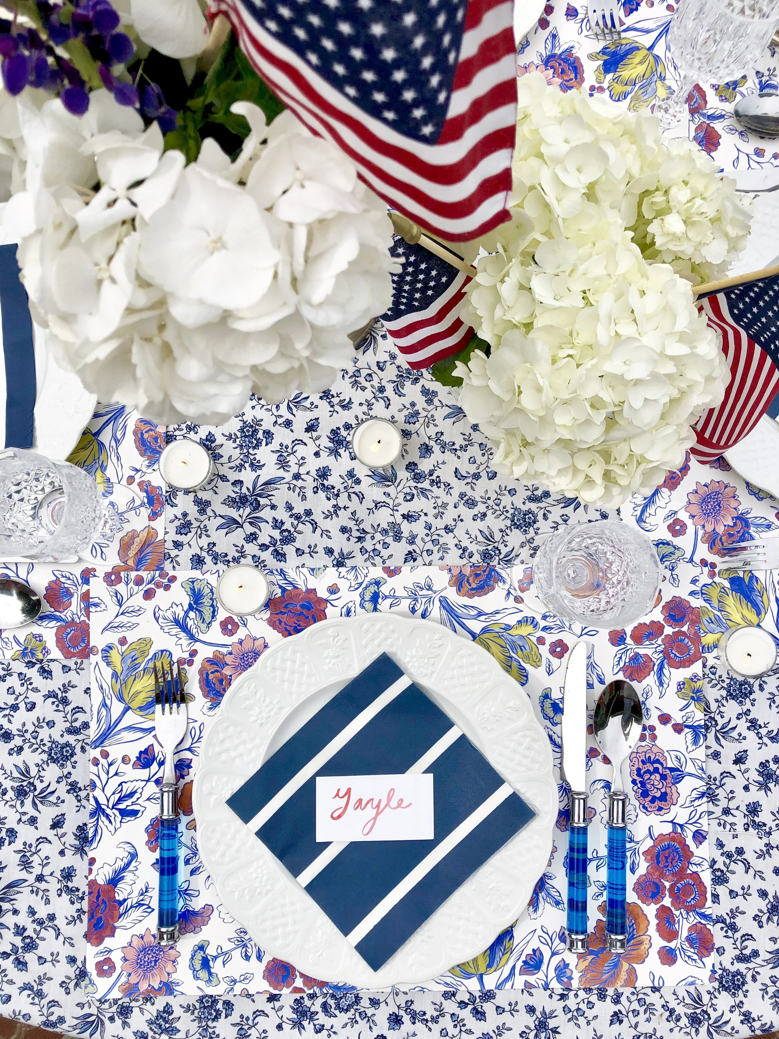 Lacelliese King Tablescape Fourth of July