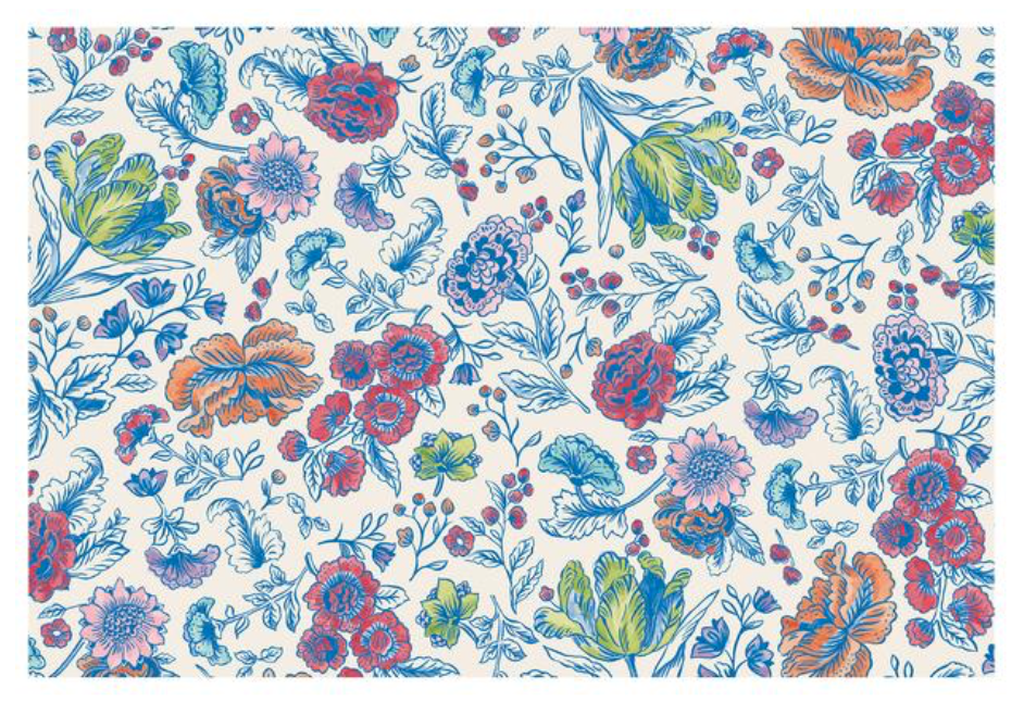 Hester &amp; Cook Blue China Floral Placemat