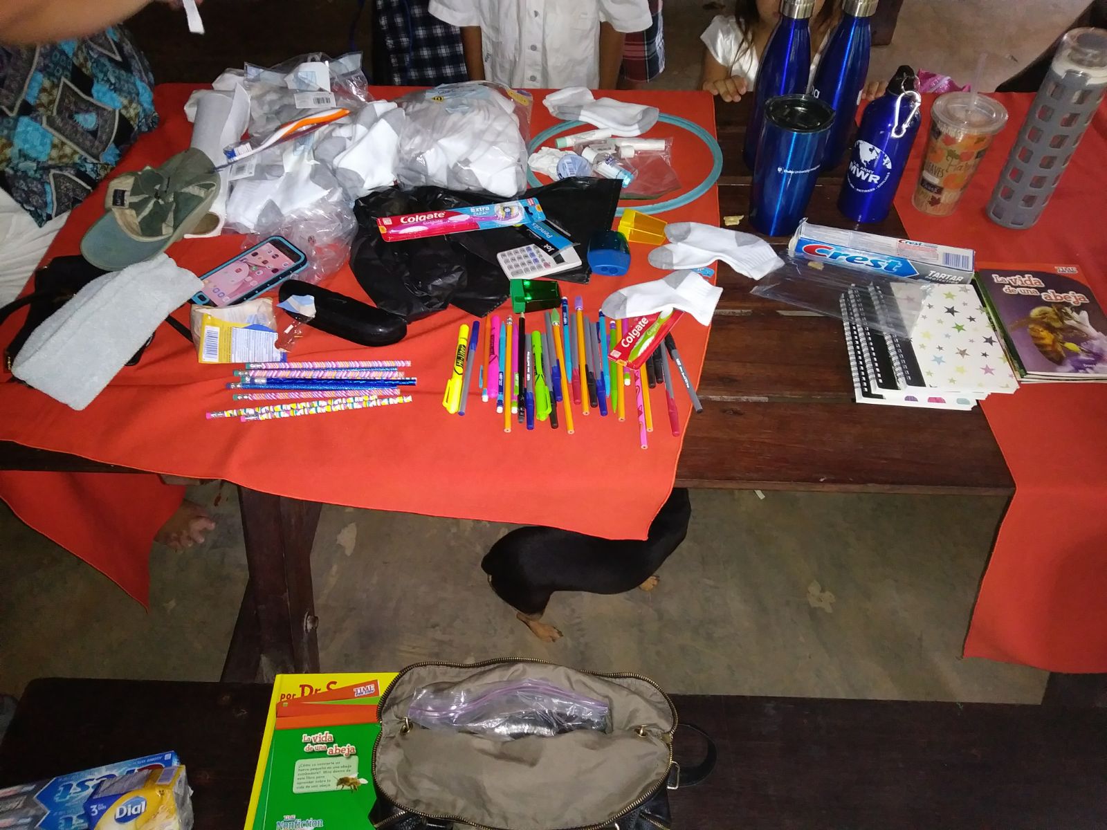 Donated school supplies from LiveGlobally 2017 for drake bay enrichment program in Costa Rica