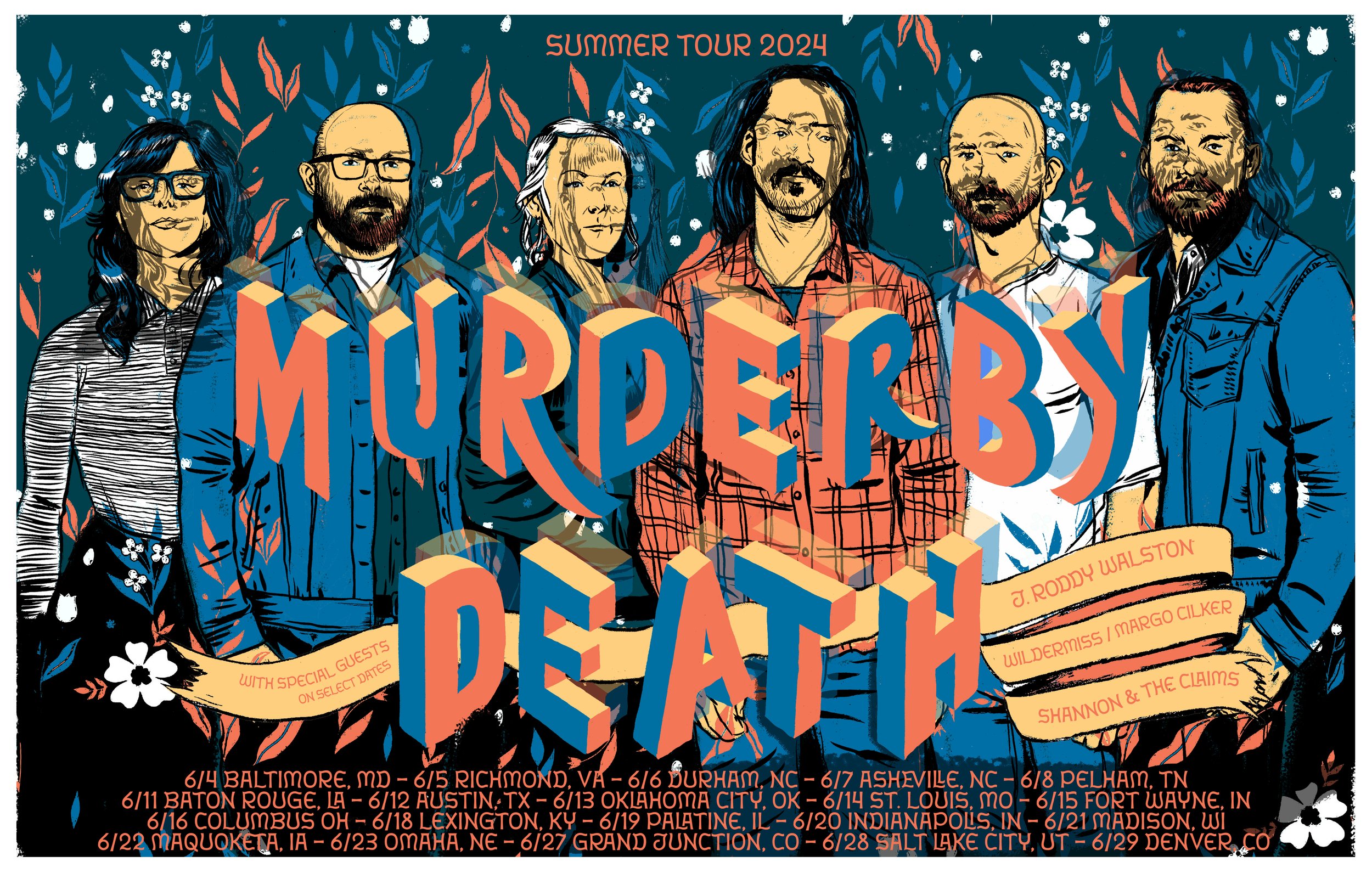 Murder By Death Summer Tour 2024 Poster