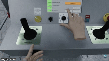 Operating virtual equipment in VR in Morild SimVis 3.0