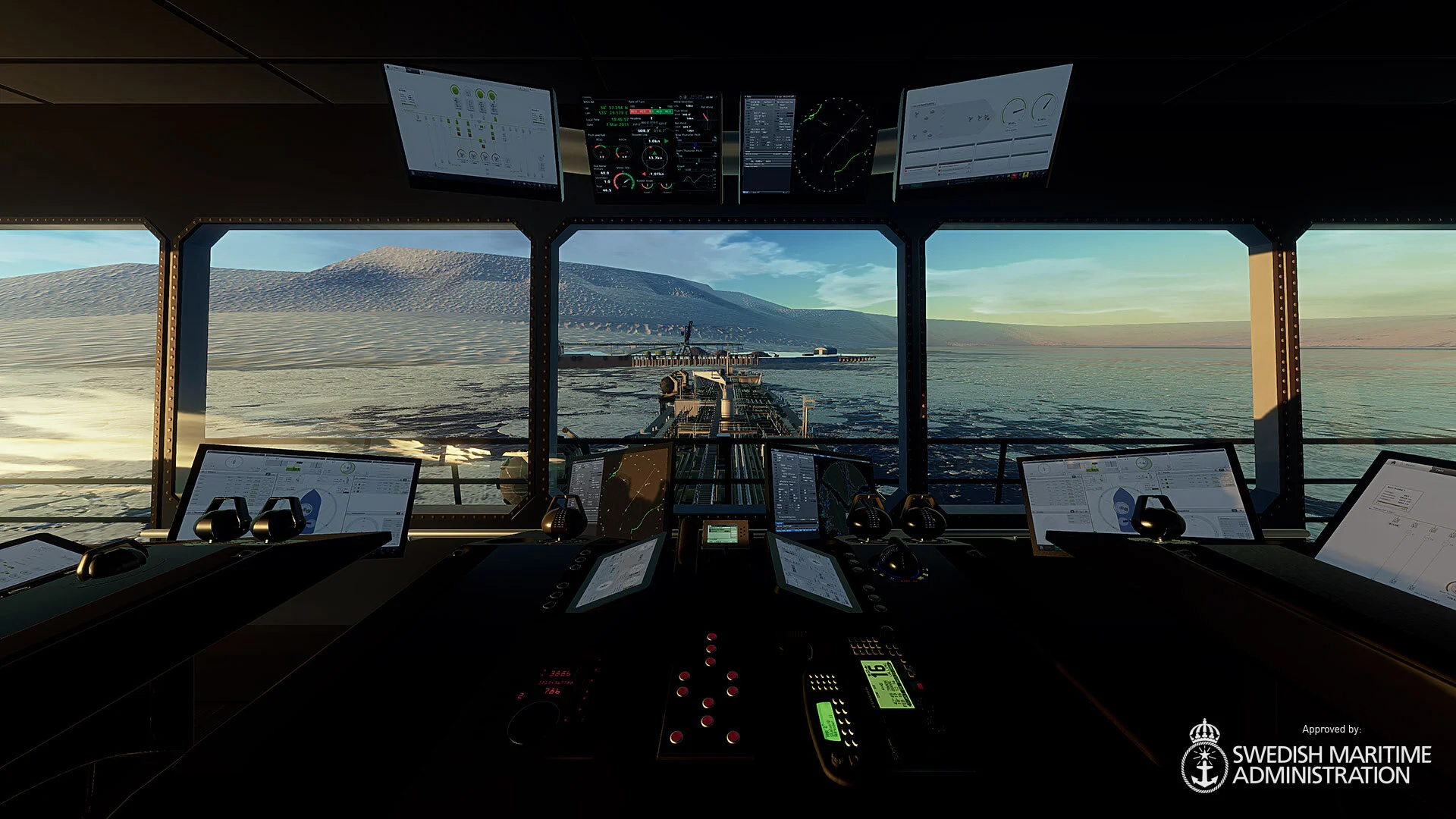 Morild Ice give a realistic training environment for navigation in polar areas. The instructor of the simulator can change weather conditions which means that the operators have to rely on the ice radar.