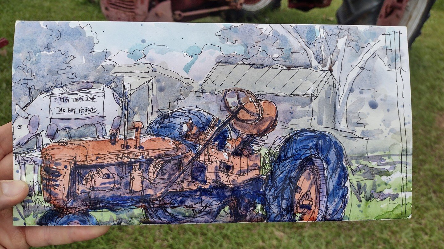 Hey FOlks! I was driving through Winder, GA the other day and came across PIG TOWN USA! (Basically a giant assortment of random antiques and such...) I only had a few minutes to sketch but cranked out this tractor.....
To be honest, I didn't think th