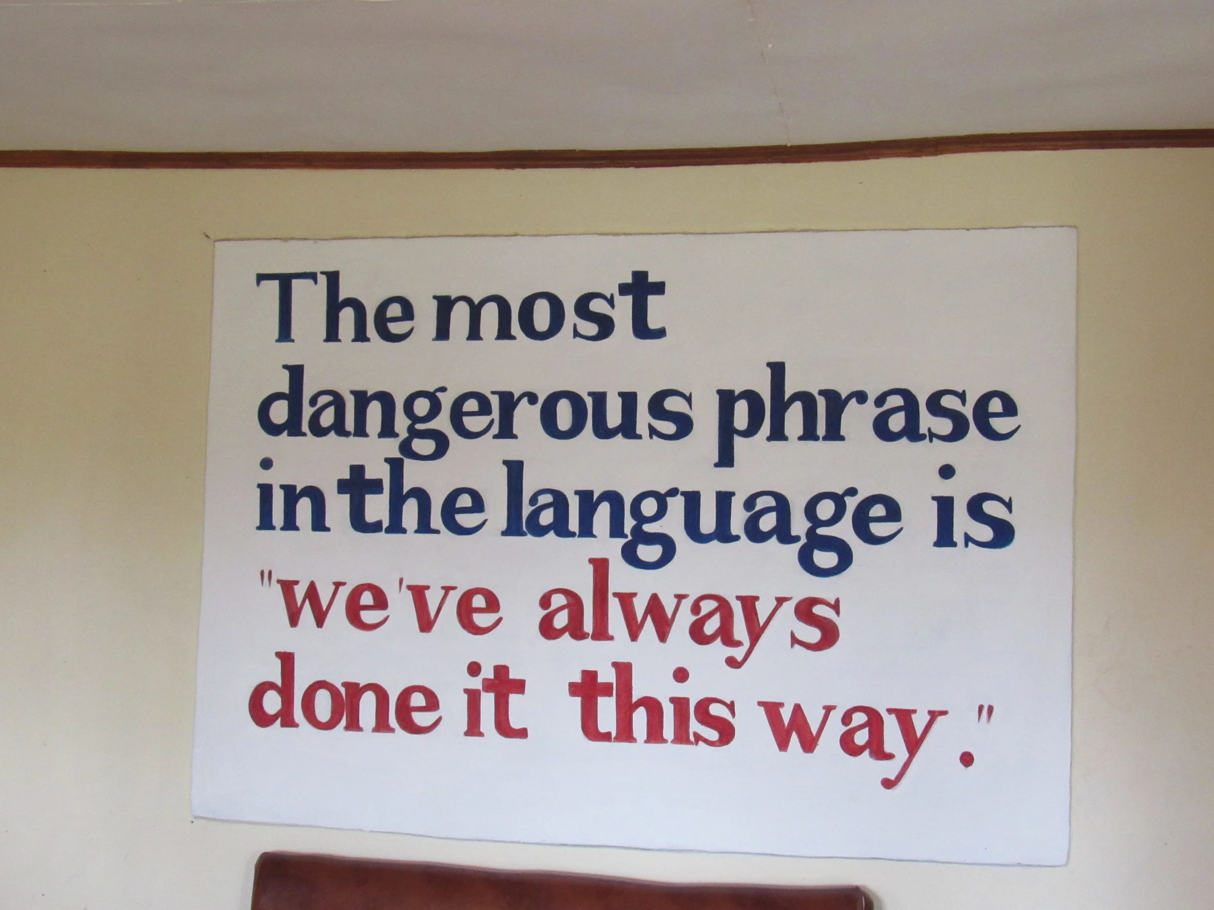 On the wall in NURU's office in Isibania, Kenya