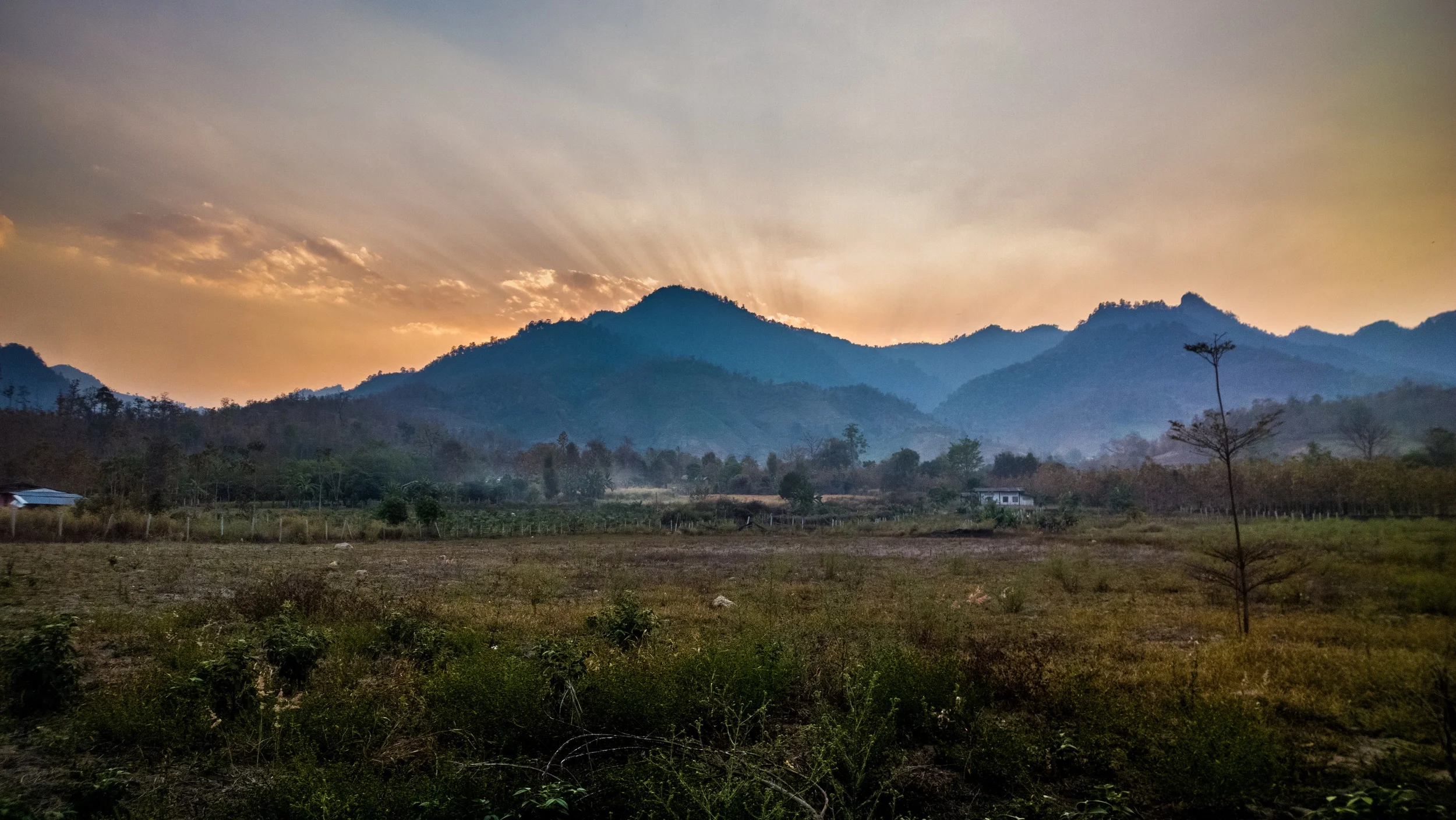 The smoke in the air made for a nice sunset outside of Pai. Shot on my Nokia 1020.
