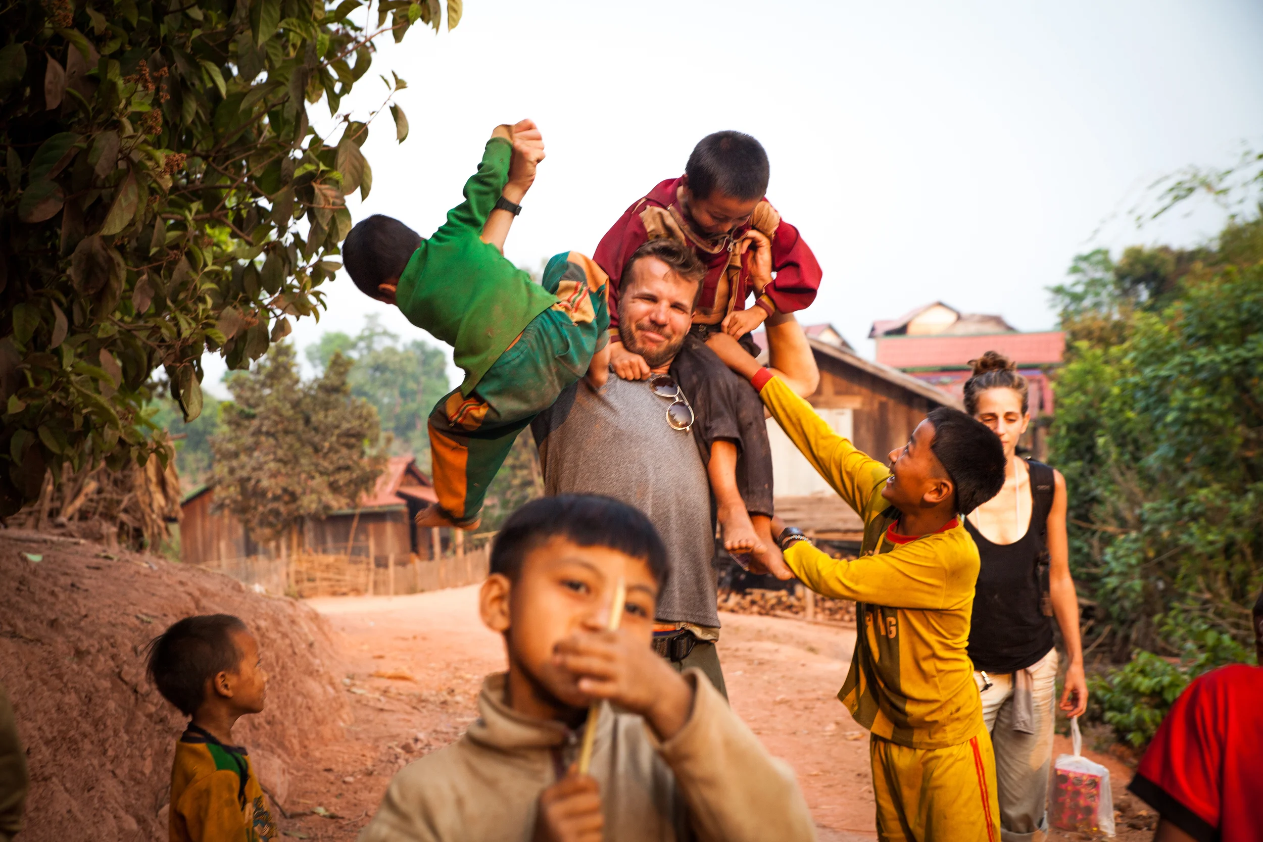Mid-frenzy, taken by one of the kids.