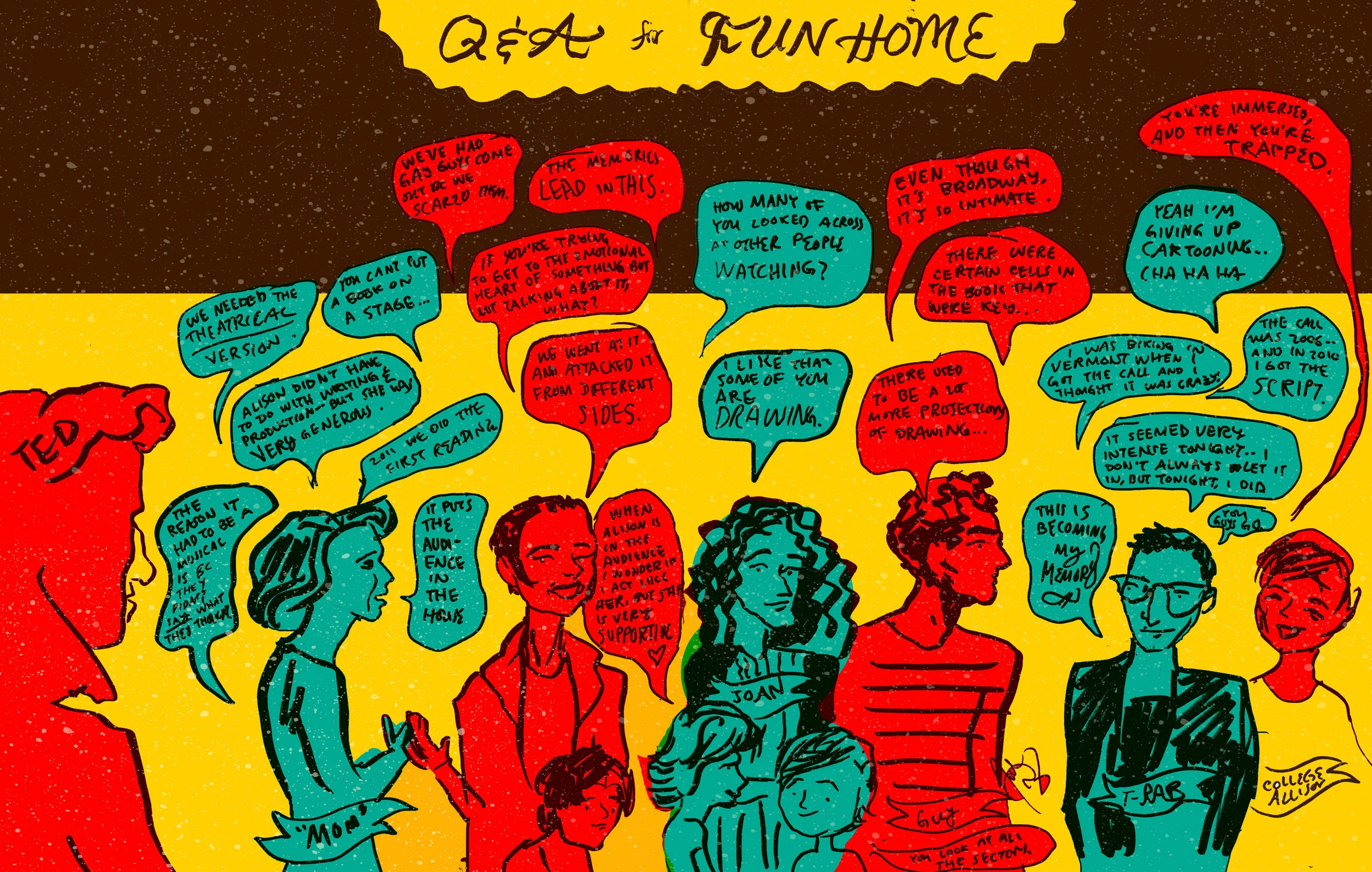 Notes from the Q&A with Alison Bechdel and the cast of Fun Home, after an unforgettable performance. 