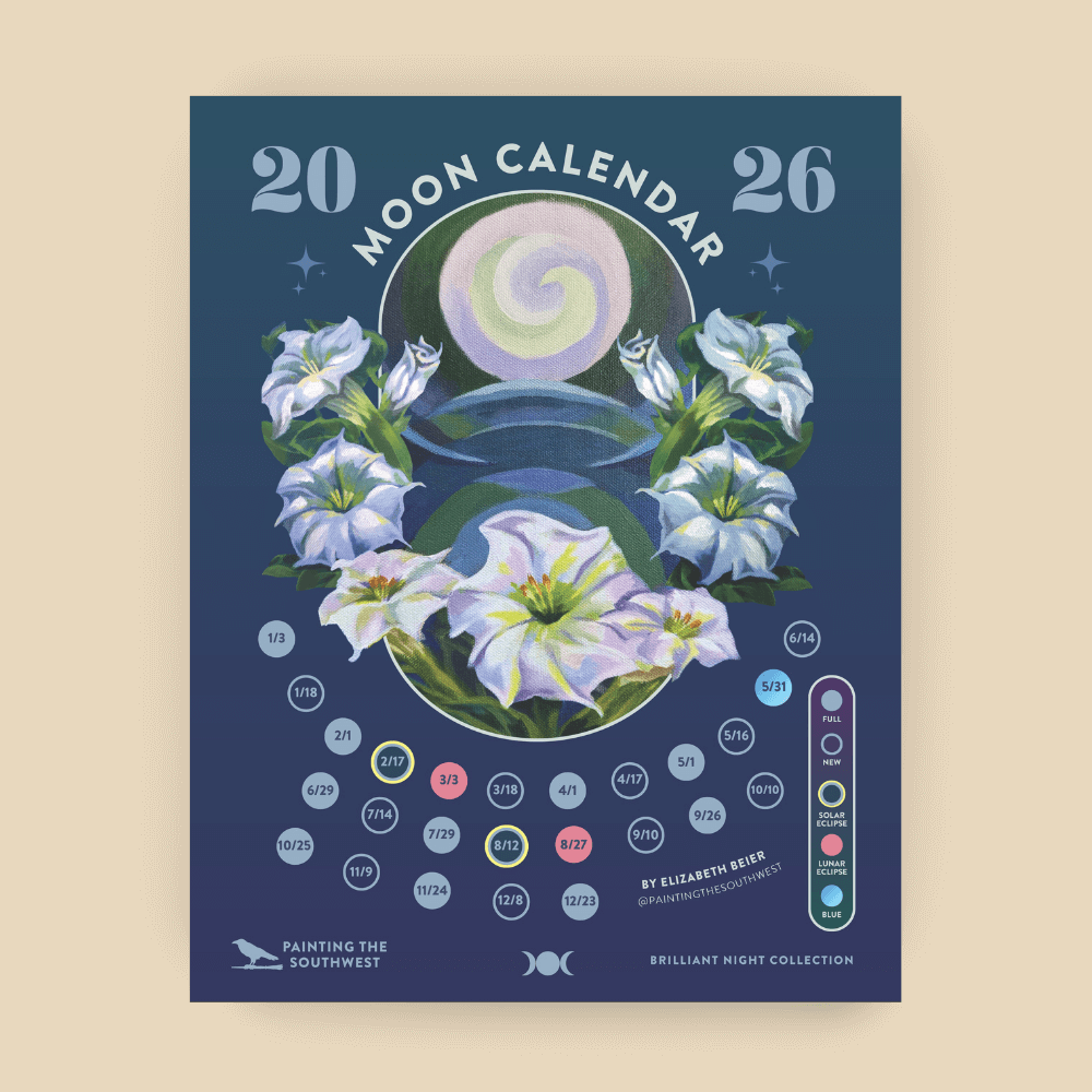 2026 Moon Calendar: 11x14 Poster