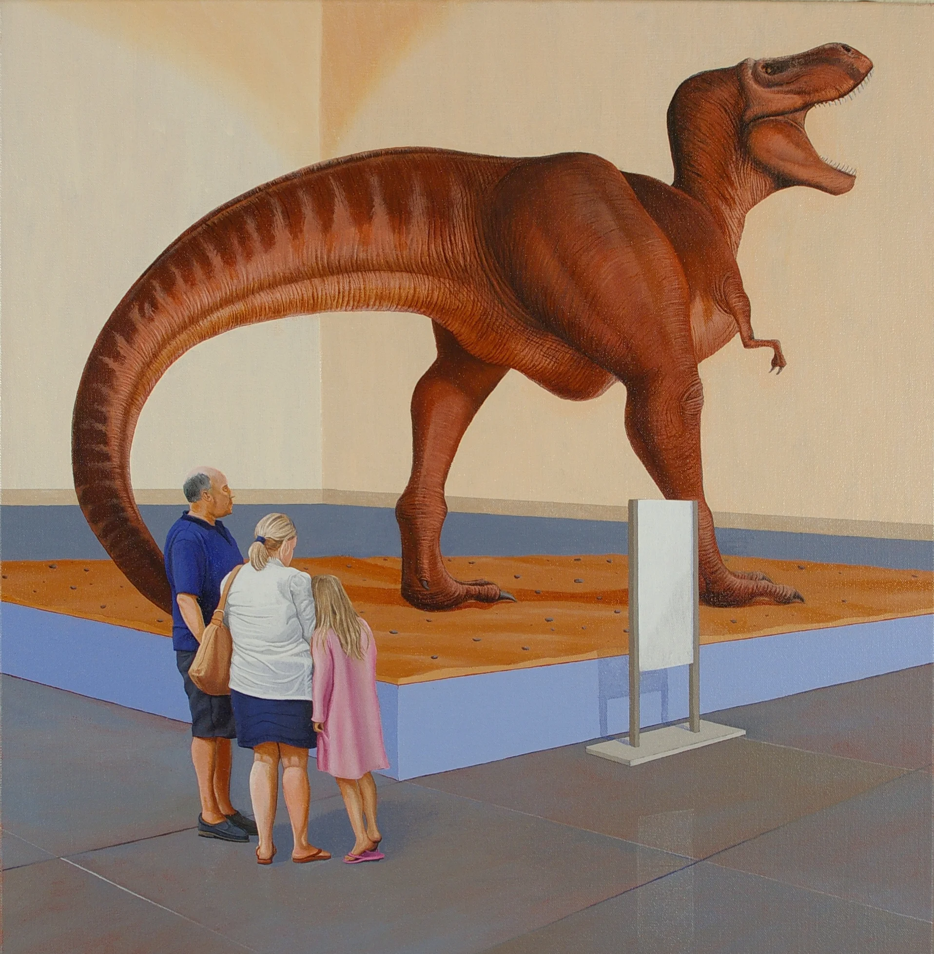 Museum II (T-Rex), 2009, Oil on Linen, 60x56cm.