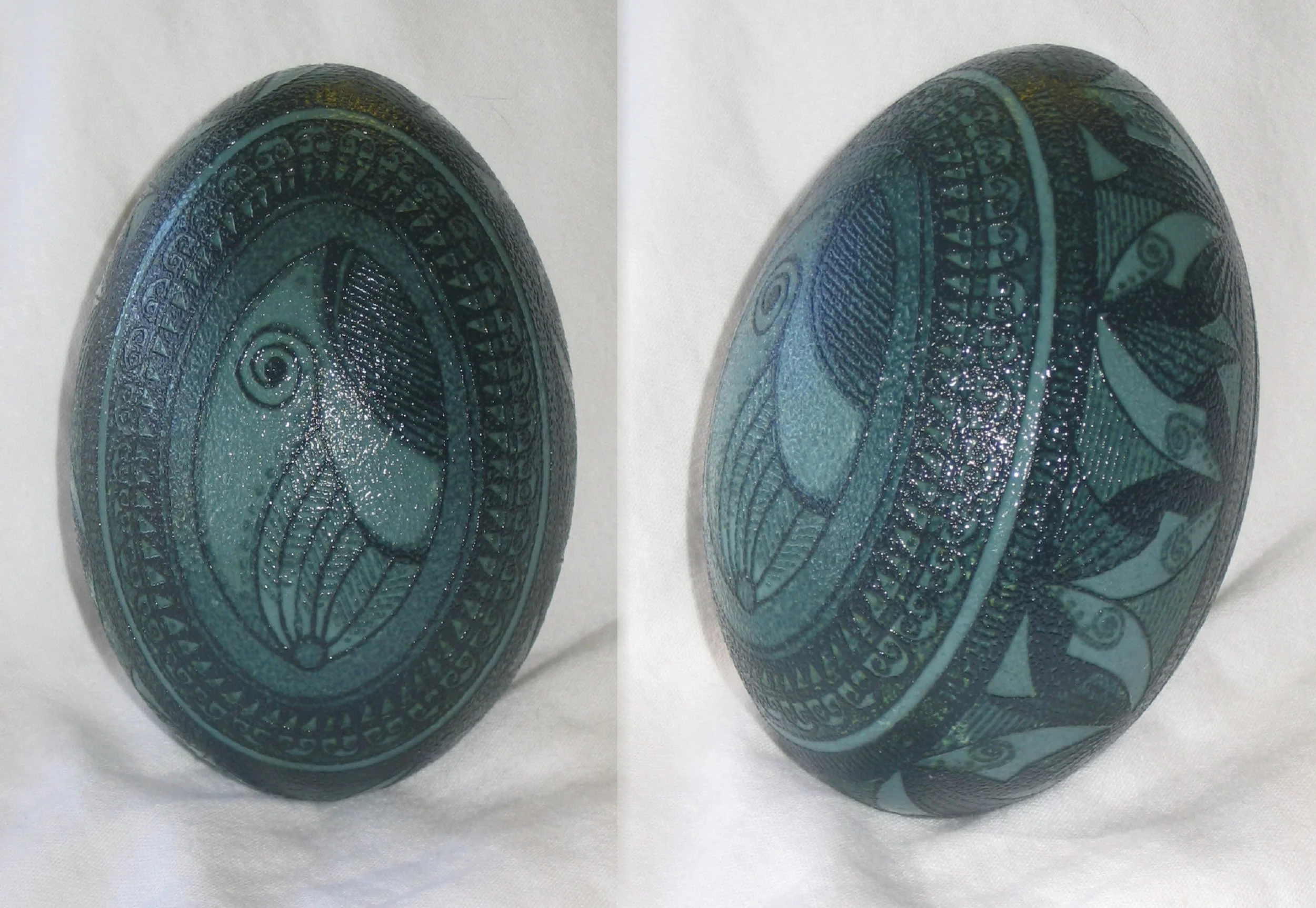 etched emu egg