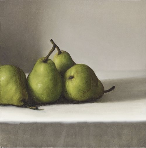 four pears 2015 oil on canvas 40 x 40cm